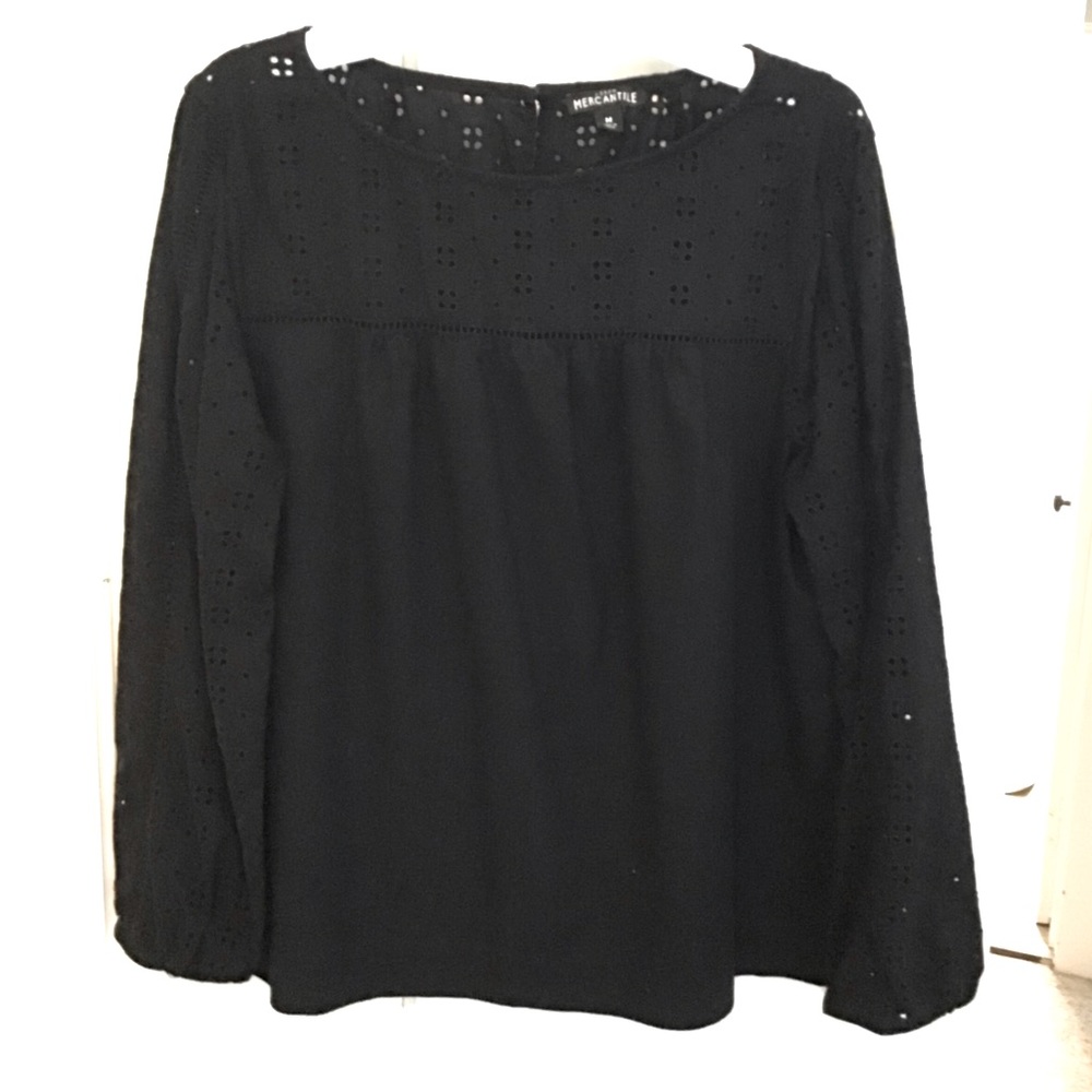 J. Crew Mercantile black eyelet top